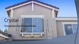  Presentation with residential - Audience pleasing presentation theme consisting of construction ladder leaning up backdrop and a light blue colored foreground