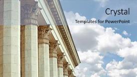  Presentation with construction law - Audience pleasing theme consisting of construction law - closeup of building with columns backdrop and a light blue colored foreground