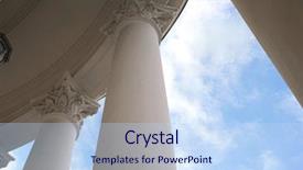  Presentation with green building design - PPT theme featuring construction law - design of building in neoclassical background and a sky blue colored foreground