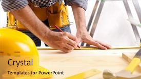  Presentation with focus - Slides enhanced with construction layout selective focus background and a yellow colored foreground