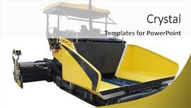  Presentation with asphalt - PPT theme having pavers - asphalt spreading machine background and a white colored foreground