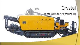  Presentation with machine learning regression - Amazing slide deck having construction equipment construction machinery - asphalt spreading machine backdrop and a white colored foreground