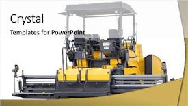  Presentation with machine synchrone - Amazing slide set having construction machines - asphalt spreading machine backdrop and a white colored foreground