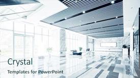  Presentation with building construction - Cool new presentation with construction mall - interior of entrance hall backdrop and a sky blue colored foreground