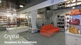  Presentation with microwave imaging image of modern - Colorful PPT layouts enhanced with construction mall - modern shop interior image backdrop and a gray colored foreground