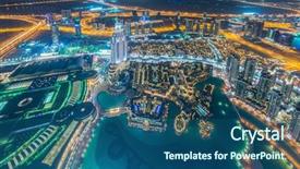  Presentation with dubai - Amazing presentation having construction mall - panorama of night dubai backdrop and a ocean colored foreground