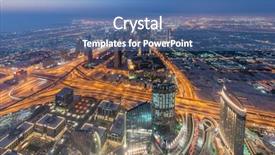  Presentation with dubai - Amazing slide deck having construction mall - panorama of night dubai backdrop and a ocean colored foreground