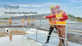  Presentation with road construction - Theme enhanced with construction-manager-controls-construction-site background and a light blue colored foreground