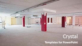  Presentation with repair - Slide deck enhanced with construction materials - empty room under repair works background and a gray colored foreground