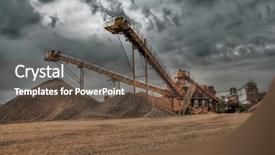  Presentation with construction materials - Slides featuring construction materials - quarry work background and a tawny brown colored foreground