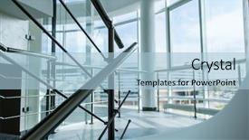  Presentation with centre d appel - Presentation design having construction medical center - office centre background and a light blue colored foreground