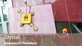  Presentation with glass - Audience pleasing slide deck consisting of construction millwrights - tho builders worker installing glass backdrop and a coral colored foreground