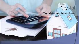  Presentation with money construction - Cool new presentation theme with construction money - counting property prices backdrop and a light blue colored foreground