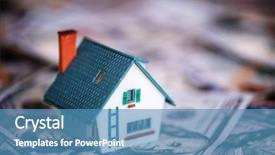  Presentation with money construction - Cool new theme with construction money - house model on dollar cash backdrop and a teal colored foreground