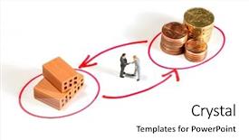  Presentation with investment and tourism - Beautiful PPT theme featuring construction money - metaphor of businessman making deal backdrop and a white colored foreground