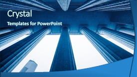  Presentation with medieval building columns - Colorful presentation design enhanced with construction museum - columns of historic building backdrop and a ocean colored foreground