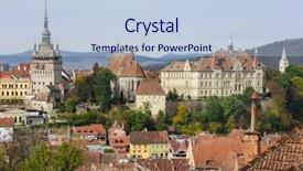  Presentation with sighisoara - Cool new PPT theme with construction museum - view over the cityscape backdrop and a lemonade colored foreground