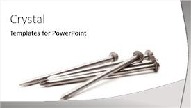  Presentation with nails - Audience pleasing PPT theme consisting of construction nails isolated on a white background backdrop and a white colored foreground