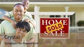  Presentation with african american church family - Slide deck enhanced with construction new - happy african american family background and a coral colored foreground