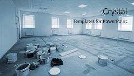  Presentation with new office - Cool new slides with construction new and modern office backdrop and a light blue colored foreground