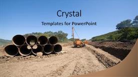  Presentation with oil pipeline - Colorful PPT theme enhanced with construction of a new oil backdrop and a light blue colored foreground