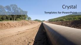  Presentation with oil pipeline - Audience pleasing presentation theme consisting of construction of a new oil backdrop and a light blue colored foreground