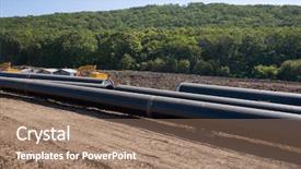  Presentation with construction pipeline - Slides consisting of construction of a new oil background and a coral colored foreground