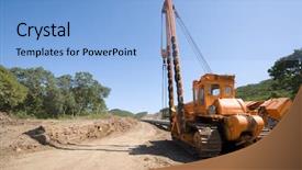  Presentation with construction pipeline - Theme having construction of a new oil background and a light blue colored foreground