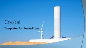  Presentation with sustainable construction - PPT layouts enhanced with construction-of-a-windmill background and a light blue colored foreground