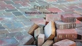  Presentation with road pavement - Slide deck featuring construction-of-brick-paved-sidewalk background and a light gray colored foreground