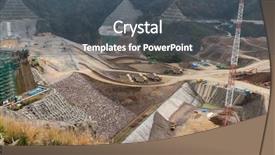  Presentation with dam construction - Slide set having construction of dam background and a dark gray colored foreground