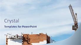  Presentation with thermal insulation - Presentation theme featuring construction-of-external-wall-thermal background and a sky blue colored foreground