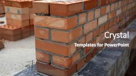  Presentation with masonry - Audience pleasing slides consisting of construction of houses masonry walls backdrop and a tawny brown colored foreground