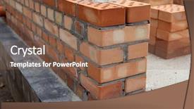  Presentation with cement - Presentation design enhanced with construction of houses masonry walls background and a violet colored foreground