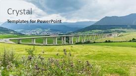  Presentation with highway construction - Presentation design with construction-of-new-freeway-section background and a light blue colored foreground