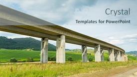  Presentation with freeway - Theme consisting of construction-of-new-freeway-section background and a light blue colored foreground