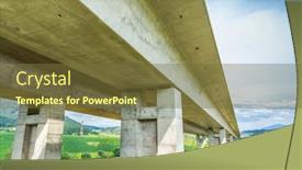  Presentation with ramp - Beautiful presentation theme featuring construction-of-new-freeway-section backdrop and a tawny brown colored foreground