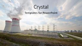  Presentation with nuclear power - Colorful PPT layouts enhanced with environmental pollution - construction of nuclear power plant backdrop and a light gray colored foreground