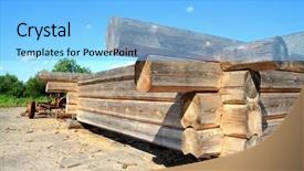  Presentation with building construction - PPT layouts featuring construction-of-the-new-wooden background and a light blue colored foreground