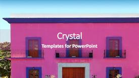  Presentation with facade - Cool new PPT theme with construction paint - mexican pink house facade detail backdrop and a coral colored foreground