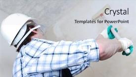  Presentation with anchor - Slide deck consisting of construction paint - worker spends anchor roller background and a  colored foreground