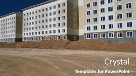  Presentation with house building - Slide set with construction-process-and-development background and a coral colored foreground