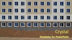  Presentation with house building - PPT layouts with construction-process-and-development background and a tawny brown colored foreground