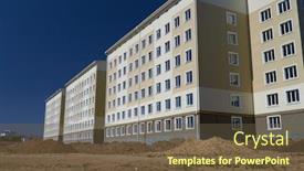  Presentation with house building - Amazing PPT theme having construction-process-and-development backdrop and a tawny brown colored foreground