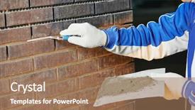  Presentation with brick - PPT layouts consisting of construction process of bricklaying using background and a  colored foreground