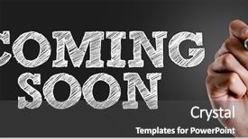  Presentation with coming soon - Beautiful theme featuring construction product launch - hand writing the text coming backdrop and a dark gray colored foreground