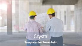  Presentation with construction documents - PPT theme having construction projects businessman - team of architects people background and a seafoam green colored foreground