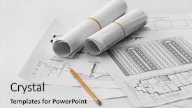  Presentation with architecture construction - Audience pleasing PPT layouts consisting of construction proposal - architecture blueprints on the table backdrop and a light gray colored foreground
