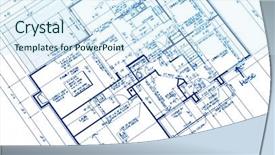  Presentation with development - Cool new slides with construction proposal - house plan blueprints backdrop and a cool aqua colored foreground