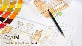  Presentation with blue proposal - Cool new presentation theme with abstract hight resolution green cells like desktop concept backdrop and a tawny brown colored foreground